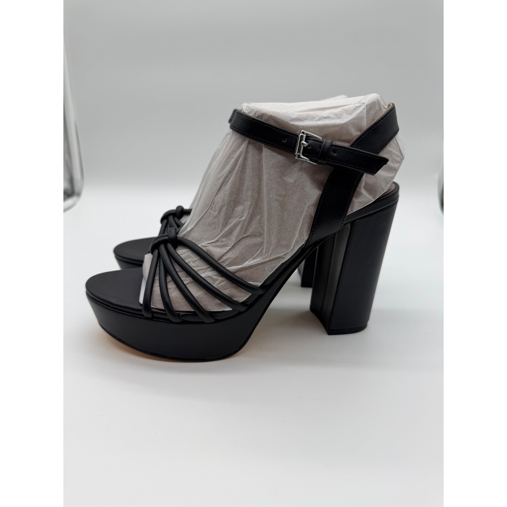Marc Fisher Black Strappy Platform Block Heel Sandals Ankle‎ Strap Womens 7M